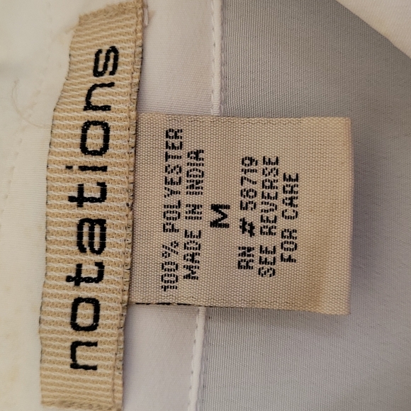 🍂3/$10 Notations Semi-Sheer White Embroidered Button-Down Dress Shirt- stained - Picture 7 of 15
